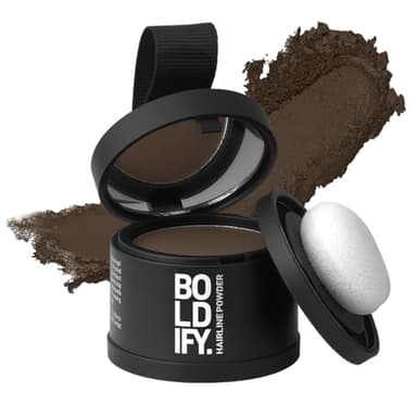 BOLDIFY Hairline Powder - Root Touch Up Hair Color for Gray Coverage - Bald Spot Concealing Hair Powder for Women & Men - 48-Hour Stain-Proof - Medium Brown - Image 1