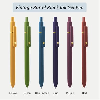 YOXMJDB Gel Pens, 6 Pcs 0.5mm Fine Point Smooth Writing Pens Cute Pen, High-End Series Black Ink Pen for Journaling Note Taking, School Office Supplies for Women Men (6 Pcs Gold Vintage) - Image 7