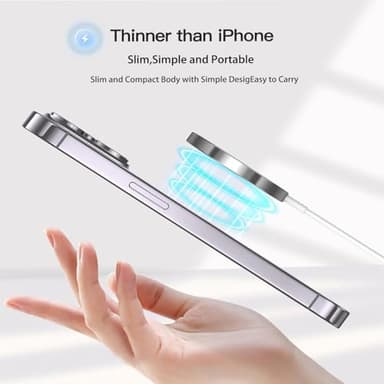 Magnetic Wireless Charger Fast Apple Mag-Safe Charger for iPhone 16 Pro Max/16 Pro/iPhone 15Pro Max/15 Plus/14/13/12/AirPods 3/2/Pro/Pro 2 Magnet Charging Pad Mag Safe Chargerwith Dual Charging Ports - Image 5