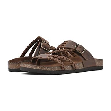 WHITE MOUNTAIN Women's Hayleigh Footbed Sandal, Brown/Leather, 8 M - Image 2