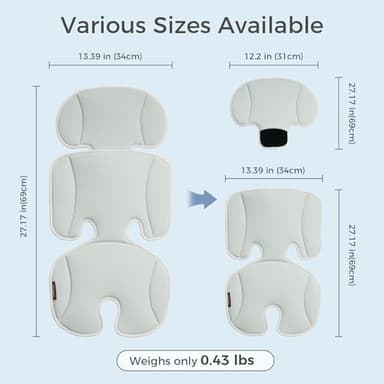 Momcozy Stroller Cooling Pad | Universal Soft Cooler Pad, Breathable & Adjustable Car Seat Liner | Detachable 2-Piece Cooling Cushion | Fits Strollers, Car Seat, High Chair, Bassinet, Swing - Image 4
