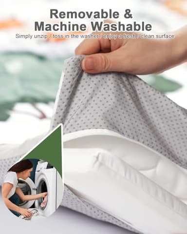 TINYHARBO Premium Foam Baby Play Mat 50x50 – Removable & Machine Washable Cover, Extra Thick Padding Playpen Mat, Non-Slip Crawling Mat, Easy to Clean for Infants, Toddlers & Babies - Image 2