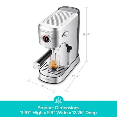 CASABREWS 5418 PRO Espresso Machine 20 Bar, Upgraded Espresso Maker with Powerful Steam Milk Frother, Stainless Steel Coffee Machine with Fast Heating System for Cappuccino, Latte, Silver - Image 6