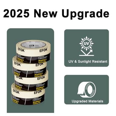 EFOK 10 Pack Masking Tape 2 Inch Wide Bulk, 2025 Upgrade White Painters Tape Anti-UV General Purpose, 1.88 Inch × 55 Yards Total 550 Yards - Image 3