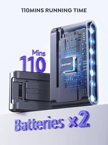 Cordless Vacuum Cleaner, 2 Batteries 110 Mins Runtime Vacuum Cleaners for Home, 45KPA 550W Stick Vacuum with Brushless Motor, Automatically Adjust Suction, Handheld Vacuum for Pet Hair/Carpet/Floor - Image 3