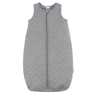 Gerber Baby Unisex Quilted Wearable Blanket, Cotton Blend, OEKO-TEX Certified, 2-Way Zipper, Safe Sleep Solution, Grey Heather, 6-12 Months - Image 1