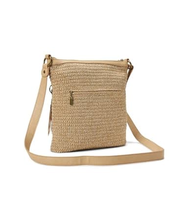 The Sak Lucia Crossbody Bag in Crochet, Convertible Purse with Adjustable Shoulder Strap, Bamboo Static - Image 2