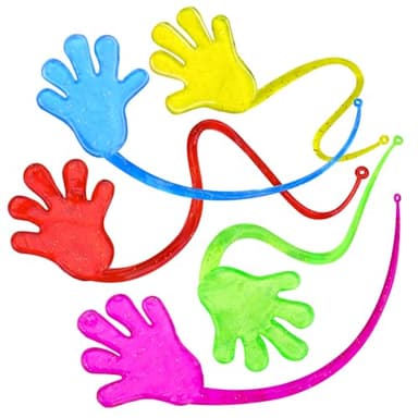 40PCS Glitter Sticky Hand Party Favors for Kids Birthday Supplies Halloween Goodie Bag Stuffers Classroom Treasure Box Carnival Prizes Bulk Treat Trinkets Pinata Fillers Mini Stuff Stretchy Toys - Image 8