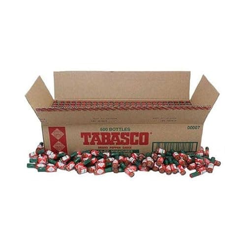 TABASCO Brand Original Red Pepper Sauce, Medium Hot Sauce, Mini Glass Bottles, Classic Flavor, Perfect for Travel & Gifts, Great for Dips, Tacos, Oysters & More, 1/8 Oz Mini Bottles (Pack of 500) - Image 1