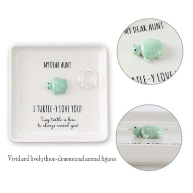 HOME SMILE Turtle Jewelry Dish Tray-Aunt Auntie Gifts from Niece Nephew,Mothers Day Birthday Gifts for Aunt Auntie Gift Ideas,I Turtley Love You Gifts - Image 2