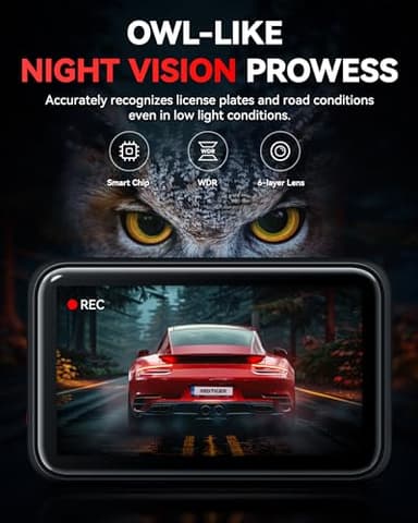 REDTIGER F4 4K Dash Cam Front, 2.2 inch Mini Car Camera, 2160P UHD Touch Screen, Voice Control, Included 32GB Card, Night Vision, Built-in GPS, WiFi APP Control, Loop Recording, 24H Parking Monitor - Image 7