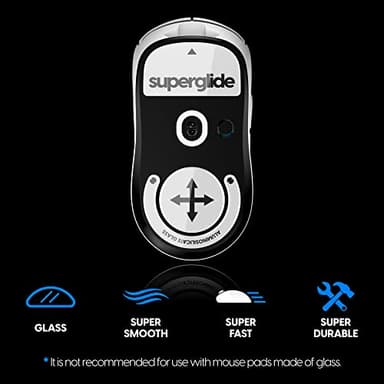 Superglide Glass Mouse Skates for Logitech G Pro X Superlight (Type-S, White) - Ultra Smooth Glide, Polished Round Edge, Compatible with G Pro Superlight 2, Superlight Mouse Skates - Image 3