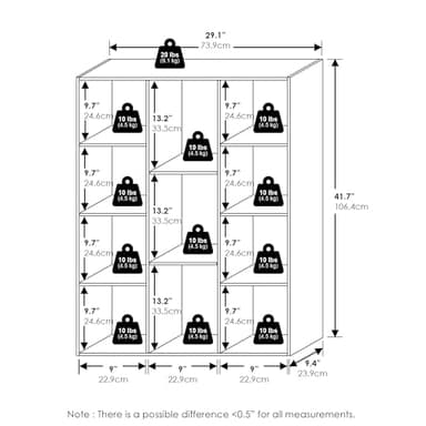 Furinno LUDER Book Shelf, 11-Cube Bookshelf, Reversible Bookcase, 9.4" x 29.1" x 41.7", for Living Room, Bedroom, Home Office, Amber Pine - Image 3
