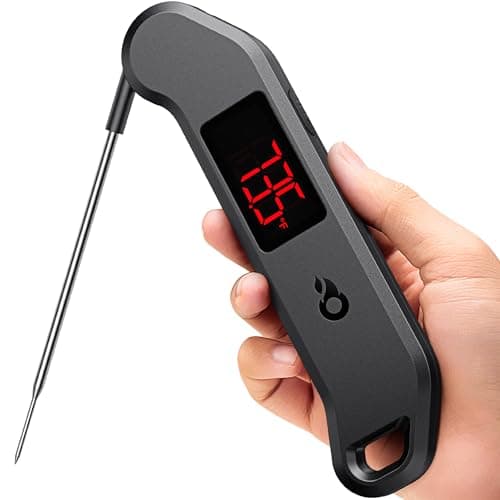Professional Digital Meat Thermometer, 1 Sec Instant Read, ±0.5℉ Accuracy NIST&NSF Certified Food Thermometer, Auto-Rotate Bright LED Screen, 100% Waterproof Cooking Thermometer for Grill BBQ, Black - Image 1