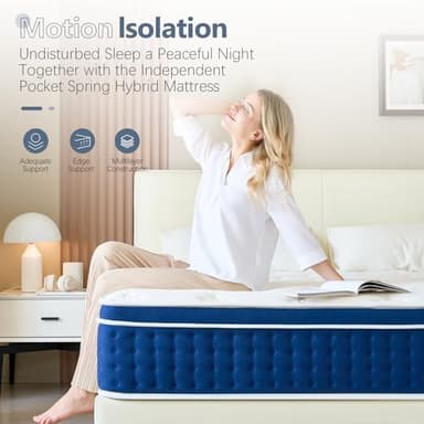 Queen Mattress, 14 Inch Queen Size Hybrid Mattress in a Box, Gel Memory Foam and Pocket Coils Innerpring Mattresses with Ergonomic Design, Cooler Sleep with Pressure Relief and Support, 60"*80"*14" - Image 5