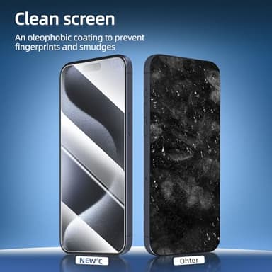 NEW'C 3 Pack Designed for iPhone 16 Plus, iPhone 15 Pro Max, iPhone 15 Plus Screen Protector (6.7 inches), Enhanced Tempered Glass Protection,Case Friendly Ultra Resistant - Image 8