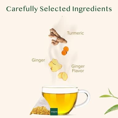 VAHDAM, Turmeric Ginger Herbal Tea Bags (30 Pyramid Tea Bags) Caffeine Free, Non GMO, Gluten Free | 100% Pure Herbal Blend - Savory & Spicy | Individually Wrapped Pyramid Tea Bags | Direct from Source - Image 2