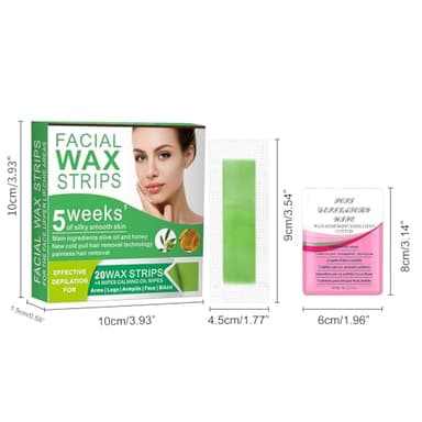 Wax Strips for Hair Removal - 98% Natural Formula for Sensitive Skin, Facial Hair Removal for Women - Gently and Quickly Removes Hair from Eyebrows, Lips, Body, Legs, and Bikini Line- Hypoallergenic - Image 4