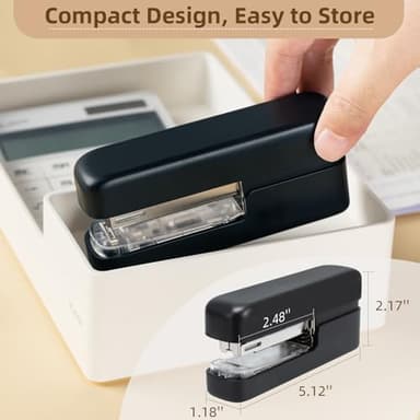 deli Stapler, Desktop Staplers with 830 Staples and Integrated Staple Remover, 40 Sheet Capacity Office Stapler, Black - Image 7