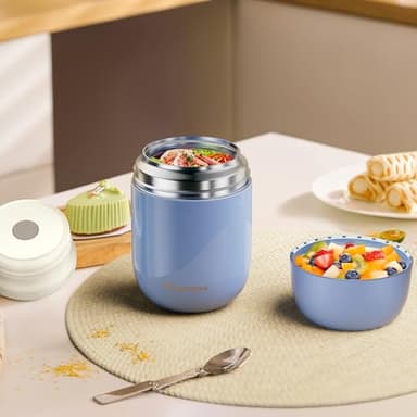 Winproper 16OZ Food Container for Hot Food, Airtight Insulated Food Jar for Adult & Kids, Stainless Steel Vacuum Lunch Container, Kids Lunch Cup with Spoon, School, Office, Picnic, Outdoor, Purple - Image 2