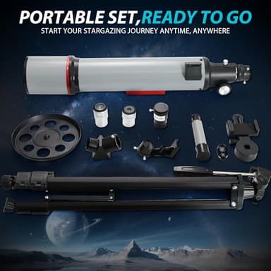 Telescope for Adults High Powered: Astronomy Telescopes for Observing The Moon and Stares - 90mm Aperture 600mm Refractor Telescope for Kids & Beginners - Telescopio with Phone Adapter Tripod - Image 8