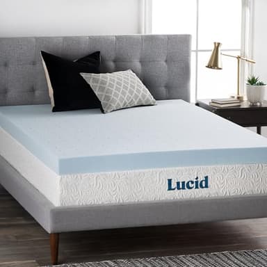 LUCID - LU40FF30GT 4 Inch Gel Memory Foam Mattress Topper-Ventilated Design-Ultra Plush-Full - Image 1