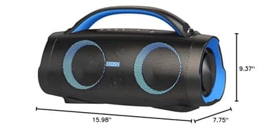 DOSS Extreme Boom Pro Loud Bluetooth Speaker with 100W Stereo Sound, Extra Bass, 20H Playtime, Party-Sync Led Lights, Built-in Power Bank, IPX6 Waterproof for Outdoor, Camping, Travel-Blue - Image 9