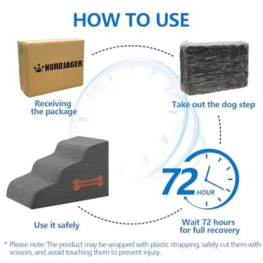 5-Step Spliceable Pet Stairs: Indoor& Outdoor Multi-Use with a Removable Cover and a Pocket, Best for Small Pets and Older Dogs Who Has Spine and Arthritis Issues to Get on High Beds, Grey（22.8" H - Image 6