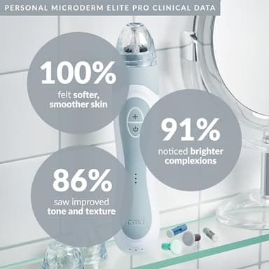 PMD Personal Microderm Elite Pro - At-Home Microdermabrasion Machine with Kit for Face and Body - Exfoliating Crystals and Vacuum Suction for Fresh and Radiant Skin - Three Speed and Suction Options - Image 3
