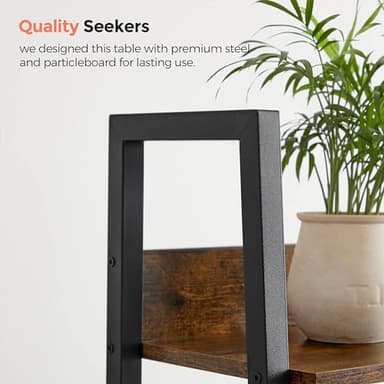 VASAGLE Bookshelf, 5-Tier Narrow Book Shelf, 11.8 x 13.3 x 66.9 Inches, Ladder Shelf for Home Office, Living Room, Bedroom, Kitchen, Rustic Brown and Ink Black ULLS109B01 - Image 8