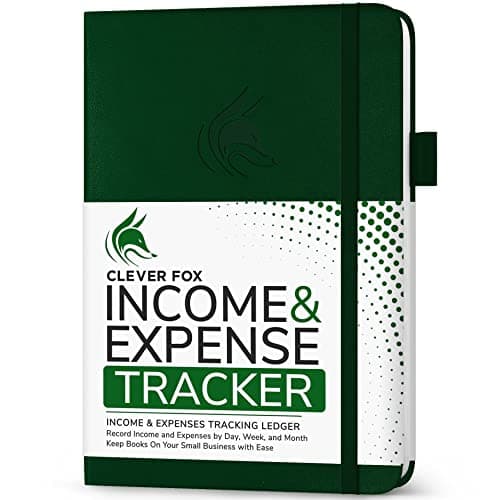 Clever Fox Income & Expense Tracker – Accounting & Bookkeeping Ledger Book for Small Business – 1-Year Record Notebook, A5 (Dark Green) - Image 1
