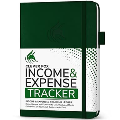 Clever Fox Income & Expense Tracker – Accounting & Bookkeeping Ledger Book for Small Business – 1-Year Record Notebook, A5 (Dark Green) - Image 1