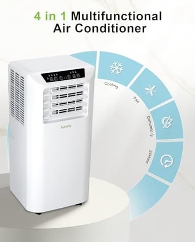 Hykolity 10,000 BTU WiFi Enabled Portable Air Conditioner with 2-Speed Fan & Dehumidifier, 4-in-1 Window Kit Smart AC Unit with 24H Timer for Living Room, Bedroom, Home, Up to 450 Sq.Ft - Image 5