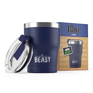 Beast 10 oz Tumbler Stainless Steel Vacuum Insulated Coffee Ice Cup Double Wall Travel Flask (Royal Blue) - Image 1