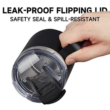 ALOUFEA 12oz Insulated Coffee Mug Cup with Handle, Stainless Steel Travel Coffee Mug with Flip Lid, Double Wall Vacuum Coffee Tumbler,Plum - Image 2