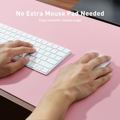 Aothia Leather Desk Pad Protector, Mouse Pad, Office Desk Mat, Non-Slip PU Leather Desk Blotter, Laptop Desk Pad, Waterproof Desk Writing Pad for Office and Home (36" x 17", Fairy Pink) - Image 4