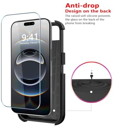 Diverbox for iPhone 16e Case [Compatible with MagSafe] [Shockproof] [Dropproof] [with Screen Protector ] Heavy Duty Protection Phone Case Cover for Apple iPhone 16e 2025 6.1 inch (Black) - Image 5