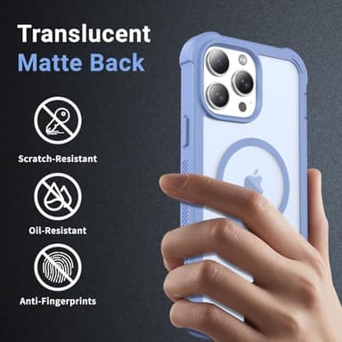 jaroco Magnetic for iPhone 13 Pro Max Case, [Compatible with MagSafe][Military Grade Drop Protection][Heavy Duty Protection][Non-Slip][Shockproof] 2-Layer Durable Bumper Phone Case 6.7''-Blue Purple - Image 5