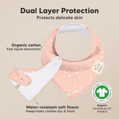 8-Pack Organic Baby Bandana Bibs for Girls - Super Absorbent Triangle Baby Bibs for Drooling and Teething Infant, 100% Cotton Extra Soft for Newborn, Infant 0-36 Months (Butterflies) - Image 2