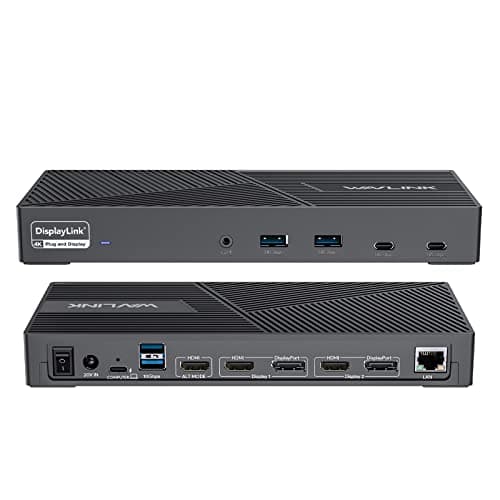 WAVLINK DisplayLink Docking Station Triple Monitor 4K@60Hz for 3 Monitors, 100W Charging for Thunderbolt 4/3, USB C M1 M2 M3 M4 Mac/Windows/Chrome - 3 HDMI, 2 DP, 6 USB Ports, 160W Power, LAN, Audio - Image 1