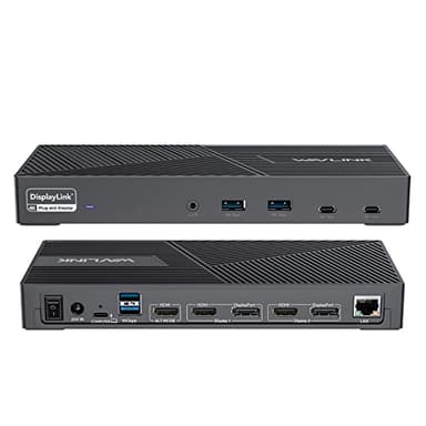 WAVLINK DisplayLink Docking Station Triple Monitor 4K@60Hz for 3 Monitors, 100W Charging for Thunderbolt 4/3, USB C M1 M2 M3 M4 Mac/Windows/Chrome - 3 HDMI, 2 DP, 6 USB Ports, 160W Power, LAN, Audio - Image 1