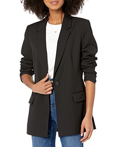 The Drop Women's Blake Long Blazer, Black, Medium - Image 1