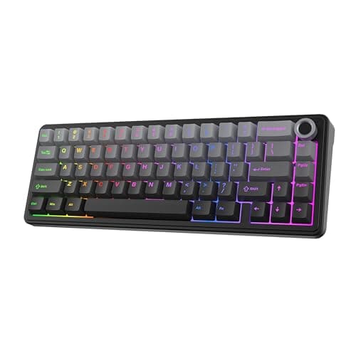 EPOMAKER X Aula F65 PRO Wireless Mechanical Gaming Keyboard, Hot-Swap, 5-Layer Padding, Creamy Gasket, Knob and Shine-Through PBT Keycap, RGB, BT/2.4GHz/USB-C (Gradient Grey, Graywood V3 Switch) - Image 1
