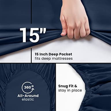 Utopia Bedding King Fitted Sheets - Bulk Pack of 2 Bottom Sheets - Soft Brushed Microfiber - Deep Pockets - Shrinkage & Fade Resistant - Easy Care (King, Navy) - Image 6