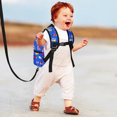 Accmor Toddler Backpack Leash with Anti Lost Wrist Link, Cute Mini Child Walking Harnesses Keep Kids Close Back Pack Rope Tether Rein for Baby Boys (Blue/Excavator) - Image 7