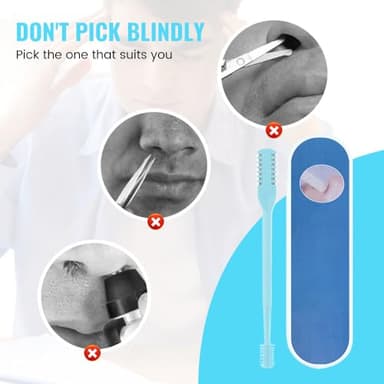JUDUNA 2 in 1 Nasal Hair Cutter, 2025 New Nostril Hair Remover Tool Double Sided Nose Hair Knife, Manual 360° Rotating Nose Hair Trimmer with Ear Digger for Men and Women (Cream, 3 Pcs) - Image 2