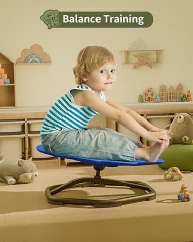 Daisybreath Spinning Chair for Autistic Kids, Kids Swivel Chair Sensory Seat for Autism ADHD Children, Autism Swivel Sensory Toy, Training Body Coordination, Deep Blue - Image 7
