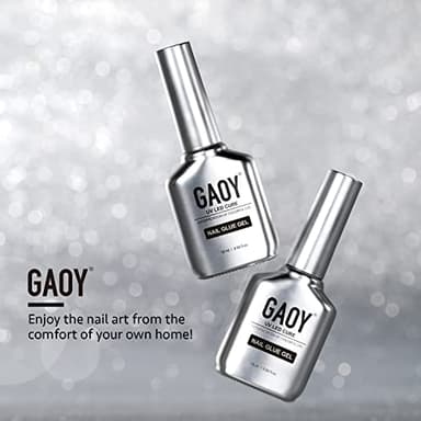 GAOY 2Pcs 16ml Gel Nail Glue for Acrylic Nails Tips, 2 in 1 Nail Glue and Base Coat, UV Light Cure - Image 5