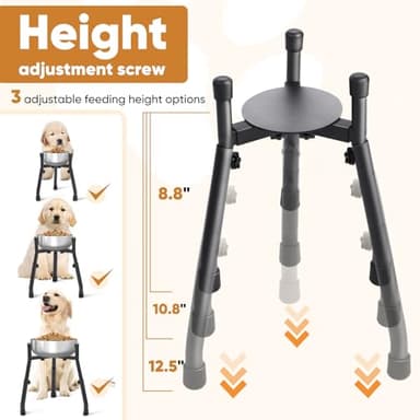 Elevated Dog Bowls [ 2 Pack ], Adjustable Metal Raised Raised Dog Bowl Stand for Medium & Large Dogs, Adjustable Wide 6.3"-10.2",3 Height Adjustment(Bowl Not Included) - Image 4