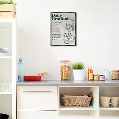 foefvpeft Vintage Green Daily Gratitude Quotes Posters for Room Aesthetic Cute Sunflower Butterfly Food Canvas Wall Art Painting Retro Wall Decor Pictures for Kitchen Dining Room 16x24in Unframed - Image 5